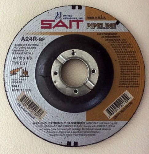 Cutting wheel united abrasives sait pipeline 4-1/2 x 1/8 in, 7/8 in arbor:22030 for sale