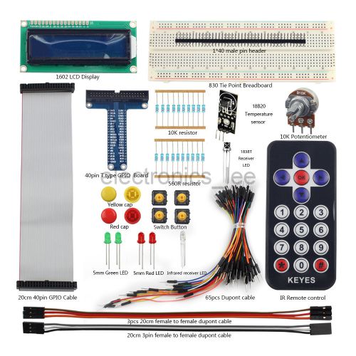 Starter kits T type GPIO Board + breadboard+1602 LCD for Raspberry pi 3