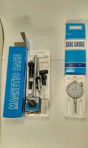 New In Box Magnetic Base W/ Dial Indicator 0-.001