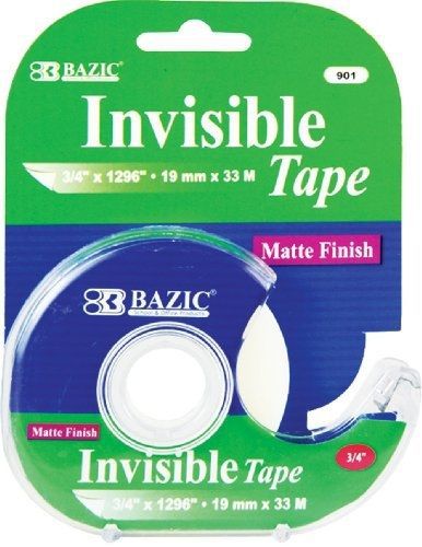 Bazic BAZIC 3/4&#034; x 1296&#034; Invisible Tape w/ Dispenser (Case of 24)