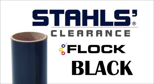Black - 12&#034; x 10 Yards - Stahls&#039; Craft Roll Flock Heat Transfer Vinyl HTV