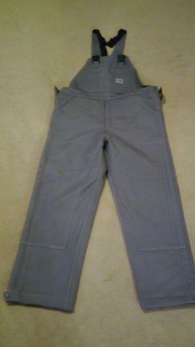 CARHARTT FLAME-RESISTANT DUCK BIB OVERALL/QUILT LINED SIZE 34x32 Gray/Steel FR