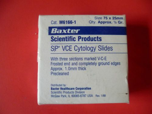 (4) BAXTER CAT.M6166-1 Scientific Products S/P VCE Cytology Slides Size 75x25mm