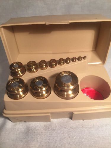 ohaus * sto-A-weigh * brass calibration weight set * 12 piece 1g - 500g