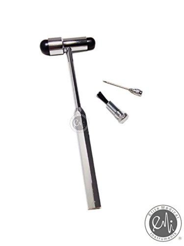 EMI Buck Neurogical Reflexes Testing Hammer with Needle and Brush- Black