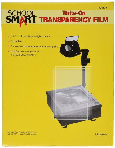 School Smart Medium Weight Write-On Transparency Film - 8 1/2 x 11 - Pack of ...