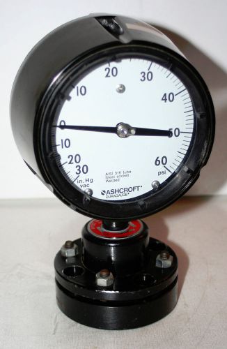 30 IN HG / 60 PSI 4-1/2&#034; Dial Ashcroft  Duragauge Pressure Gauge