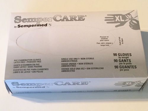 Pvc gloves box 90 powder free disposable sizex large sempercare sempermed for sale