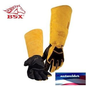 Revco bsx premium pigskin/cowhide back long cuff stick welding gloves bs99 -xl for sale
