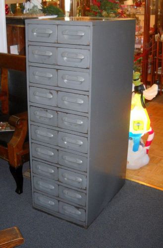 Vintage Wright Line 20 Drawer Industrial Library Metal Card Catalog File Cabinet