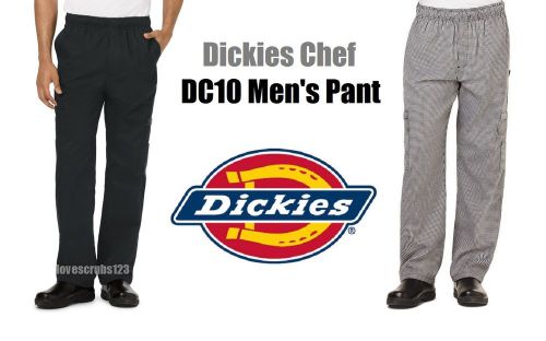 Dickies Chef Wear DC10 Men&#039;s Chef Pant Choose Size &amp; Color Black or Houndstooth