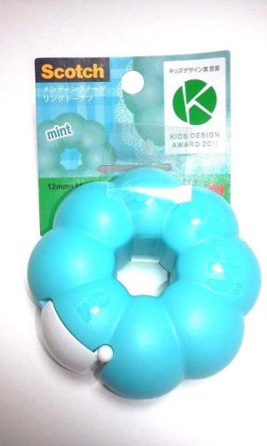 NEW 3M Scotch Donut Tape Dispenser Mint Blue 12mmX11.4m Free shipping From Japan