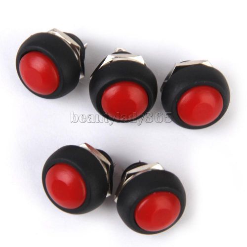 5 x Momentary Push Button Horn Switch Button for Boat/Car Waterproof Red