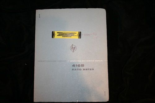 HP 416B Ratio Meter Operating and Service Manual WITH SCHEMATICS