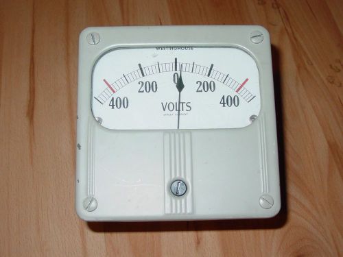 Westinghouse Industrial Grade  Analog Panel Meter, DC Voltage, 0-400 DC V