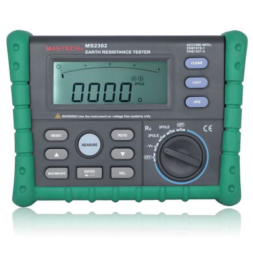 MASTECH MS2302 LCD Digital Auto/ Manual Range Earth Ground Resistance Meter Test