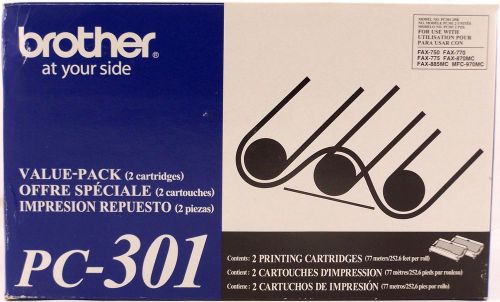 Brother PC-301 Printing Cartridge X2 New in Package, Original OEM, 2 Pack
