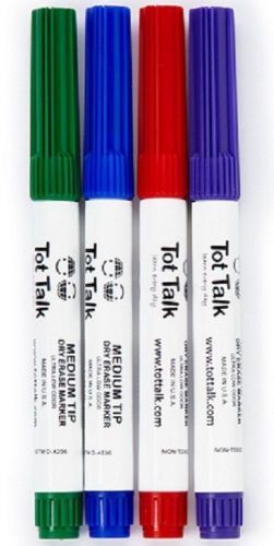 Dry Erase Markers for Activity Placemats Pack of 4 by Tot Talk