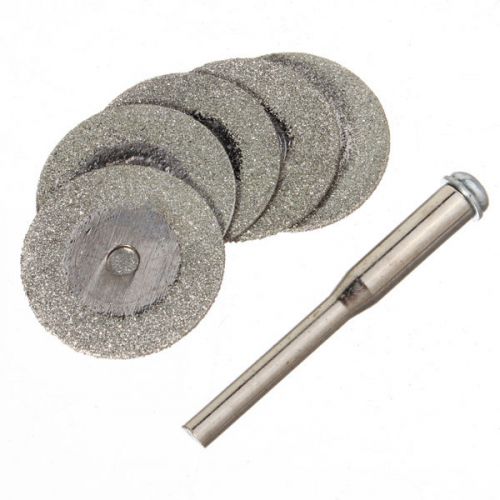New 5pcs 20mm Diamond Cutting Discs Jewelry Tools With One 2mm Mandrel
