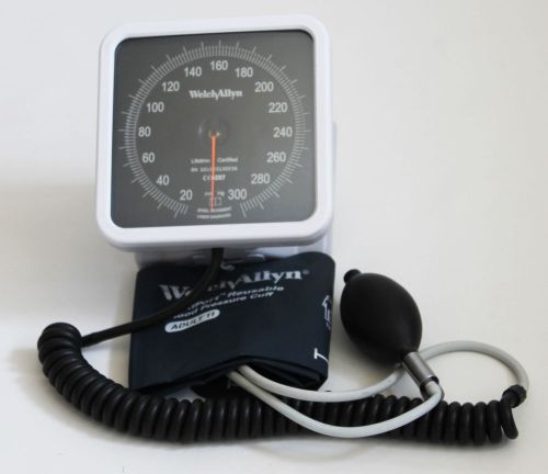 Welch Allyn Tycos 767 Wall Aneroid with Adult Cuff And Bladder.