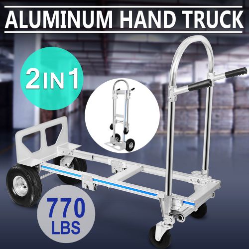 2in1 Aluminum Hand Truck Dolly Utility Cart 770lbs Convertible Trolley CE !!