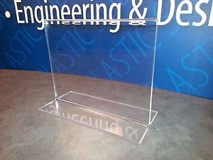 LOT OF 14 Clear Acrylic 5 1/2&#034; x 7&#034; Sign Holder for Tabletops, T-style Plastic