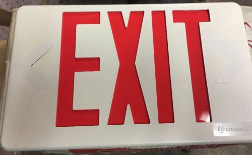 LITHONIA LIGHTING QUANTUM POLYCARBONATE WHITE HOUSING RED LETTERS LED EXIT SIGN