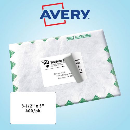 Avery laser mailing labels 3-1/2&#034; x 5&#034; white 400ct for sale