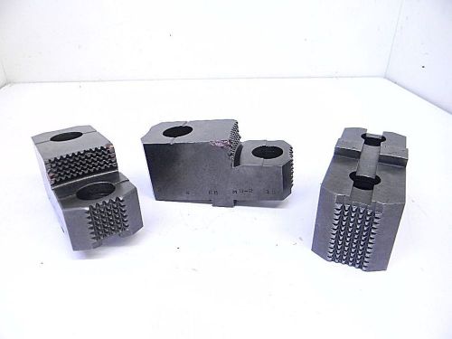 Used set of 3 reversible lathe chuck tongue &amp; groove hard jaws for sale