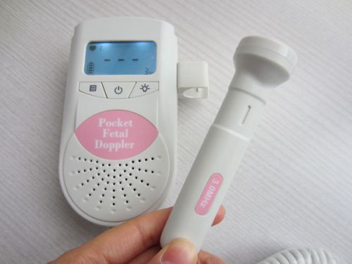 Ultrasonic Fetal Doppler Monitor &amp; 3.0 mhz Waterproof Probe LCD Display 3 Modes