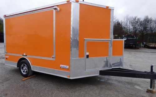 Concession trailer 8.5&#039;x12&#039; orange - vending food bbq catering for sale