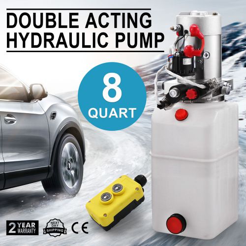 DOUBLE ACTING HYDRAULIC PUMP DUMP TRAILER 8 QUART PUMP POWER REPAIR TOOL PRO