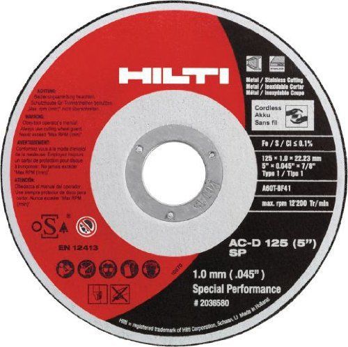 Hilti 436655 cut-off whl 4.5&#034; x 0.045&#034; x 7/8&#034; sp tp 1 cordless systems for sale