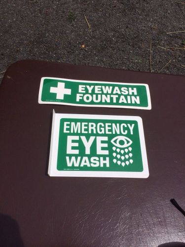 Industrial Factory Warehouse Sign Flange Double Sided Sticker Emergency Eye Wash
