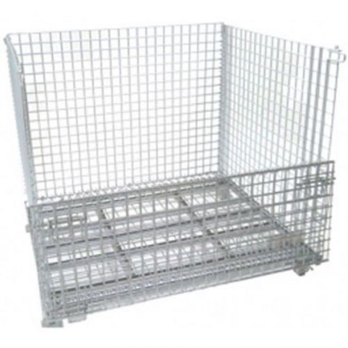 Foldable &amp; Stackable Mesh Bin Basket Storage Container Heavy Duty Wire