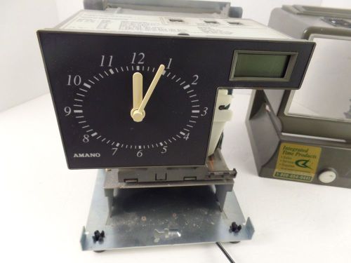 Amano tcx-21 electronic time clock recorder digital analog tested grey for sale
