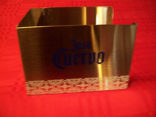 JOSE CUERVO TEQUILA - PROMO STAINLESS STEEL Napkin Coaster Straw Bar CADDY   NEW