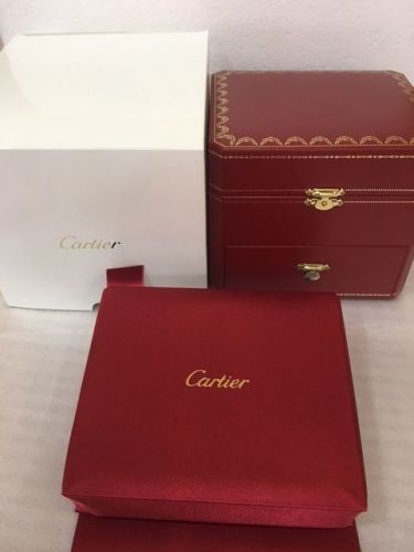 Cartier Red big Jwelery watch box Mint with outer white cover &#034; Authentic Box &#034;