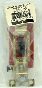 Lot of 5 Bryant 4922 Double Pole Center Off Toggle Switch 20A 120-277V Brown