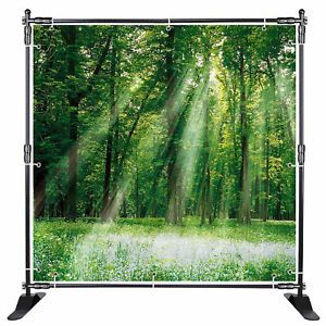 8&#039; Telescopic Step and Repeat Banner Backdrop Stand Adjustable Photo Display