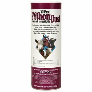Python Insecticide Dust Shaker 2 Pounds Flies Lice Tick Cattle Sheep Goat Horses