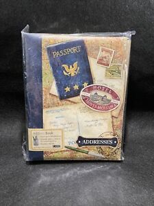 NEW - Lang Address Book World Map Passport Travel Addresses Binder Book Vintage