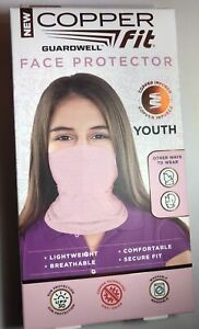 (2 Pack) Copper Fit Face Protector Neck Gaiter Pink Youth 8+ Face Cover