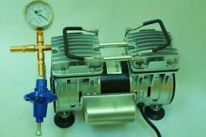 Twin Piston Oil-less Vacuum Pump 4.5CFM 1/2HP Goat Milker Pulsator Hookup 115VAC