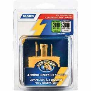 Camco Power Grip 30-Amp 4-Prong RV Generator Adapter 55338  - 1 Each