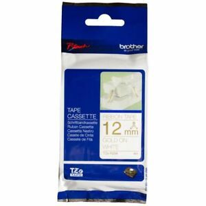 ORIGINAL BROTHER TZE R234 P-touch Gold on White Or Blanc Ribbon 12mm X 4M Ruban
