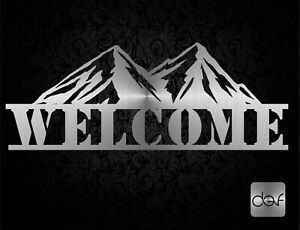welcome mountain sign DXF files for CNC Plasma Laser cut Waterjet SVG ready cut