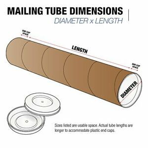 Tape Logic TLP4042KHD Heavy-Duty Mailing Tubes with Caps 4&#034; x 42&#034; Kraft Pack ...