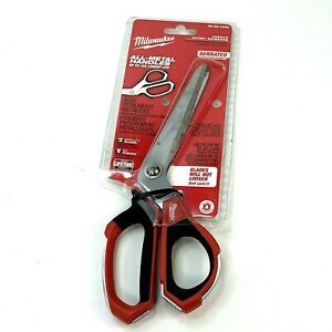 Milwaukee 48-22-4040 All Metal Handles Serrated Jobsite Offset Scissors