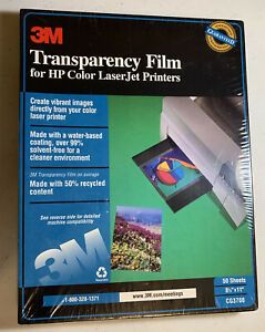 3M Transparency Film for HP Color LaserJet Printers Brand New NIB 50 Sheets